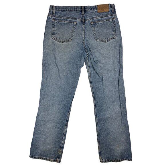 American Eagle Rigid Denim Blue Jeans Size 12 Long Light Wash Distressed Vintage - Picture 3 of 16